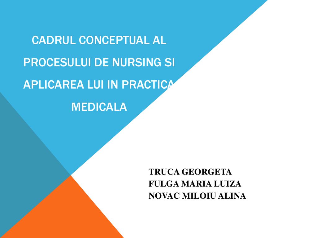 Cadrul conceptual al procesului de nursing si aplicarea lui in practica medicala