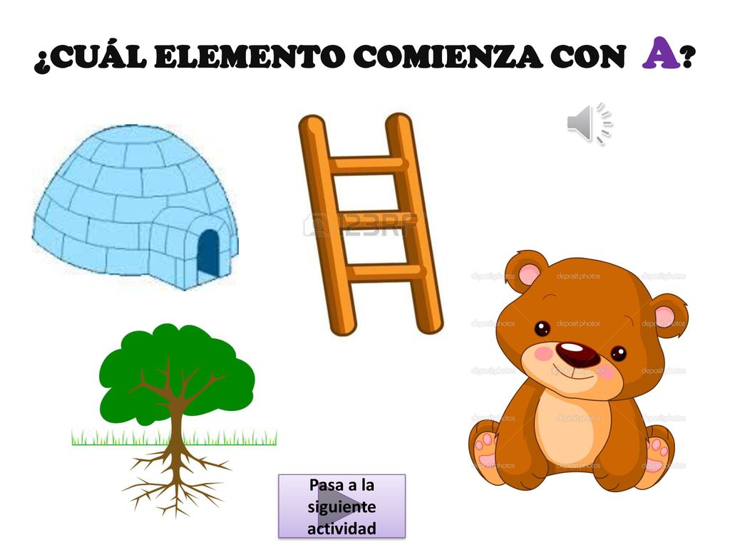 ¿CUÁL ELEMENTO COMIENZA CON A Pasa a la siguiente actividad