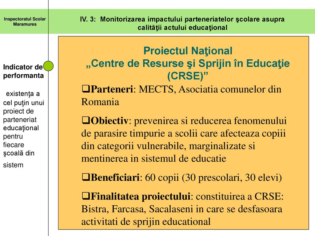 Proiectul Naţional „Centre de Resurse şi Sprijin în Educaţie (CRSE)
