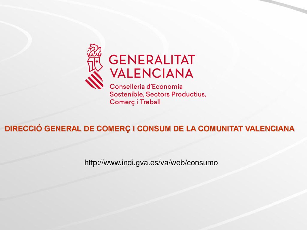 DIRECCIÓ GENERAL DE COMERÇ I CONSUM DE LA COMUNITAT VALENCIANA