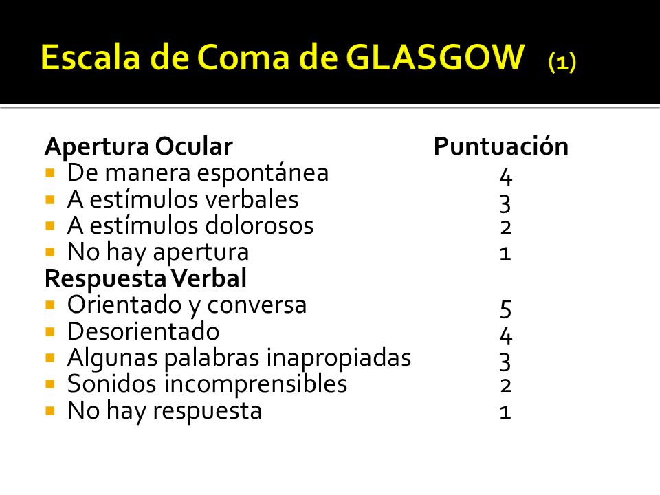 Escala de Coma de GLASGOW (1)