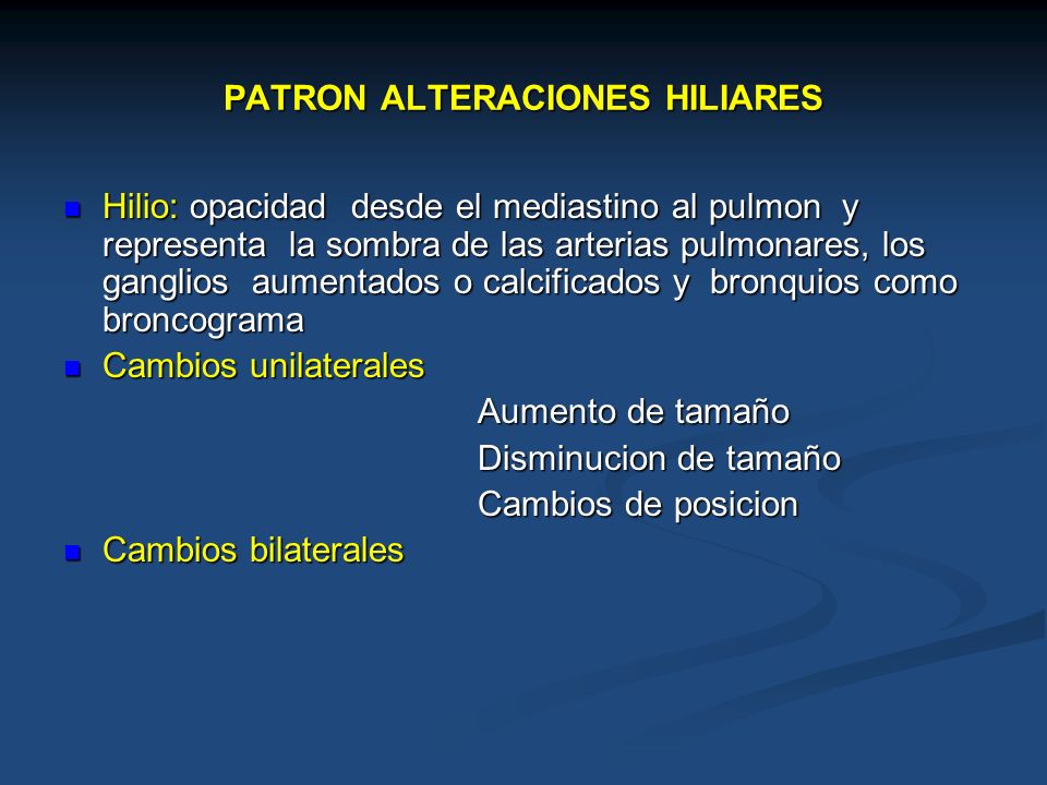 PATRON ALTERACIONES HILIARES