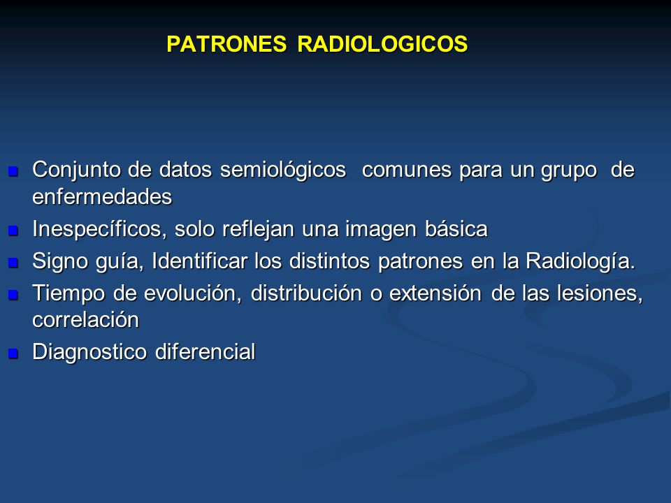 PATRONES RADIOLOGICOS