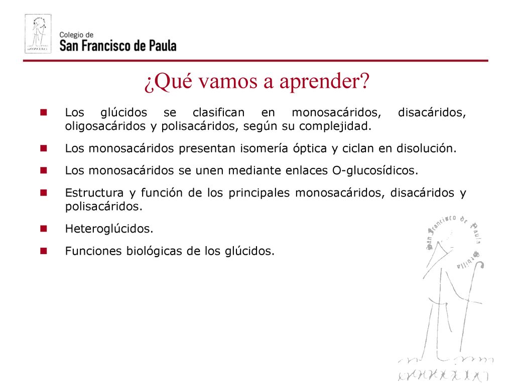 06/10/09 ¿Qué vamos a aprender Los glúcidos se clasifican en monosacáridos, disacáridos, oligosacáridos y polisacáridos, según su complejidad.