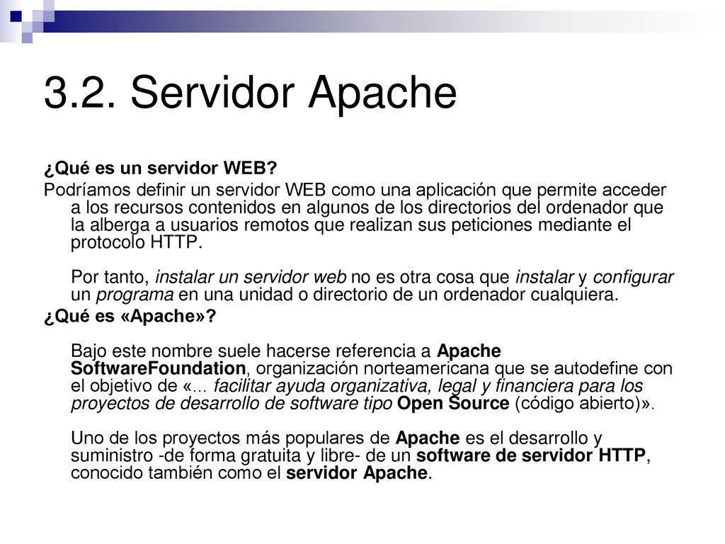 3.2. Servidor Apache ¿Qué es un servidor WEB