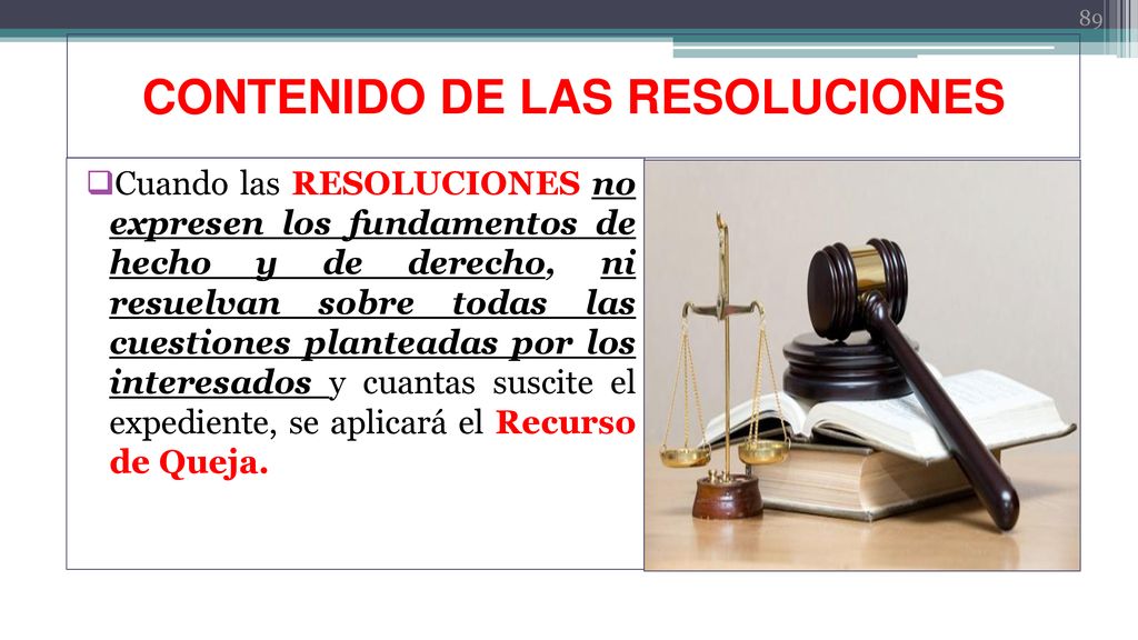 CONTENIDO DE LAS RESOLUCIONES