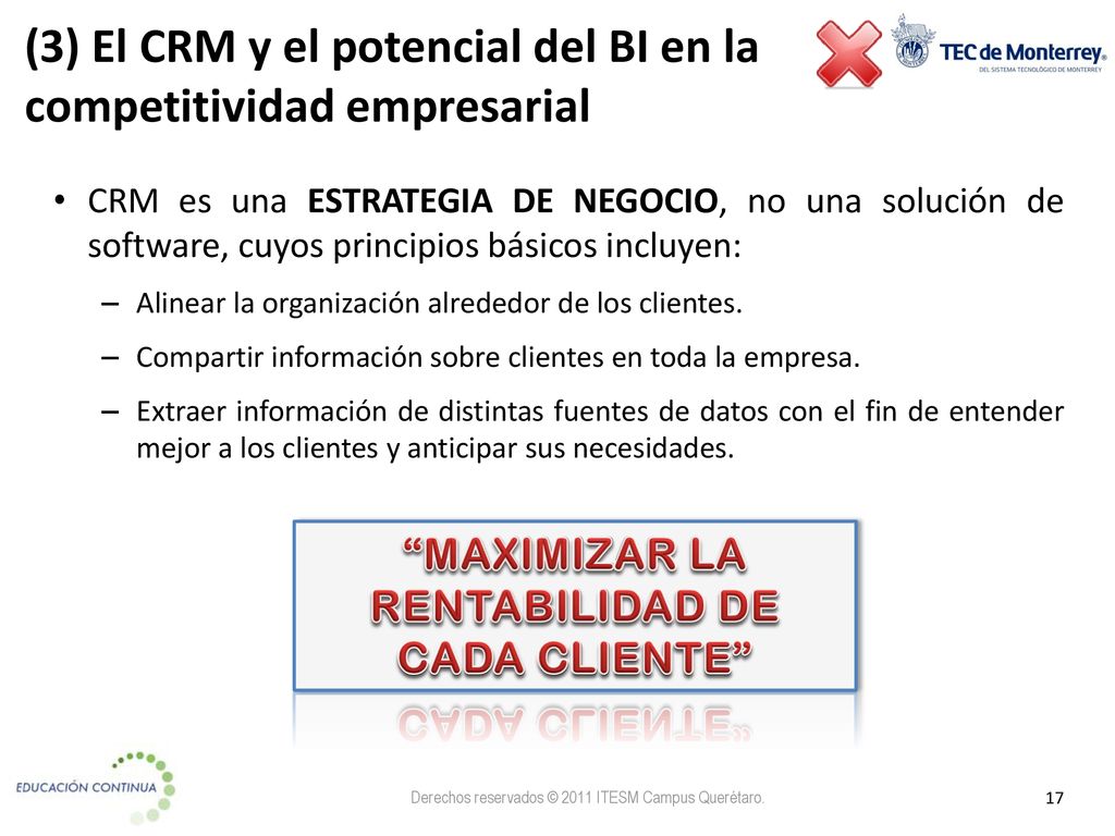 (3) El CRM y el potencial del BI en la competitividad empresarial