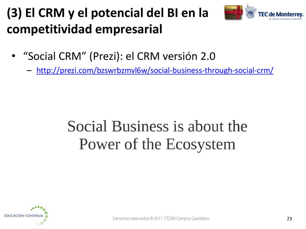 (3) El CRM y el potencial del BI en la competitividad empresarial