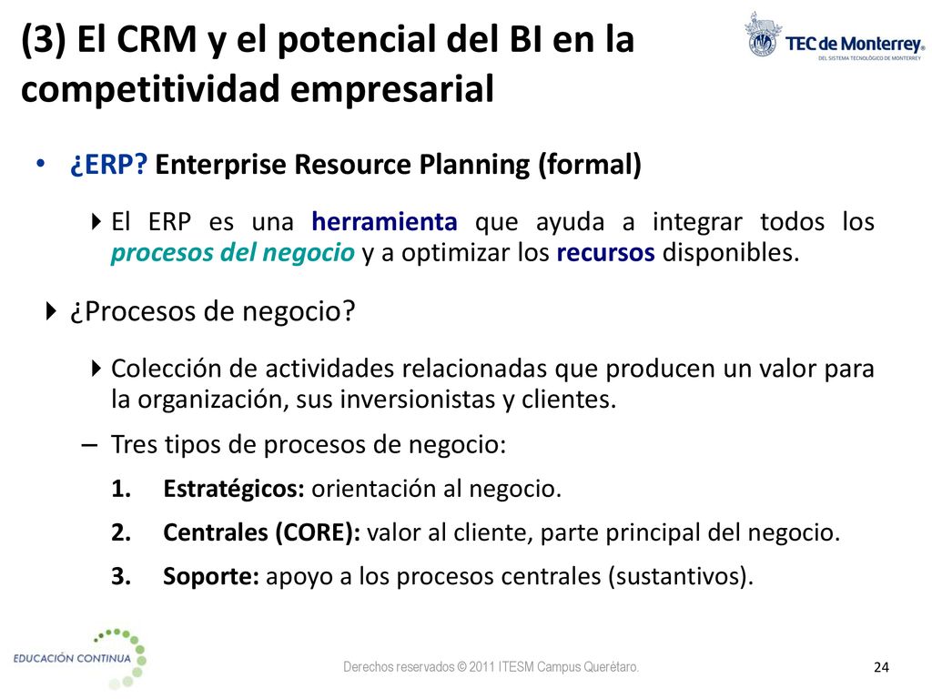 (3) El CRM y el potencial del BI en la competitividad empresarial