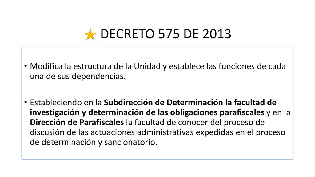 DECRETO 575 DE 2013 Modifica la estructura de la Unidad y establece las funciones de cada una de sus dependencias.
