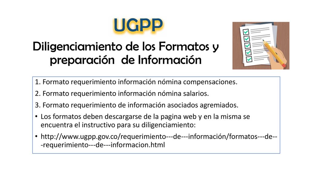 Diligenciamiento de los Formatos y preparación de Información