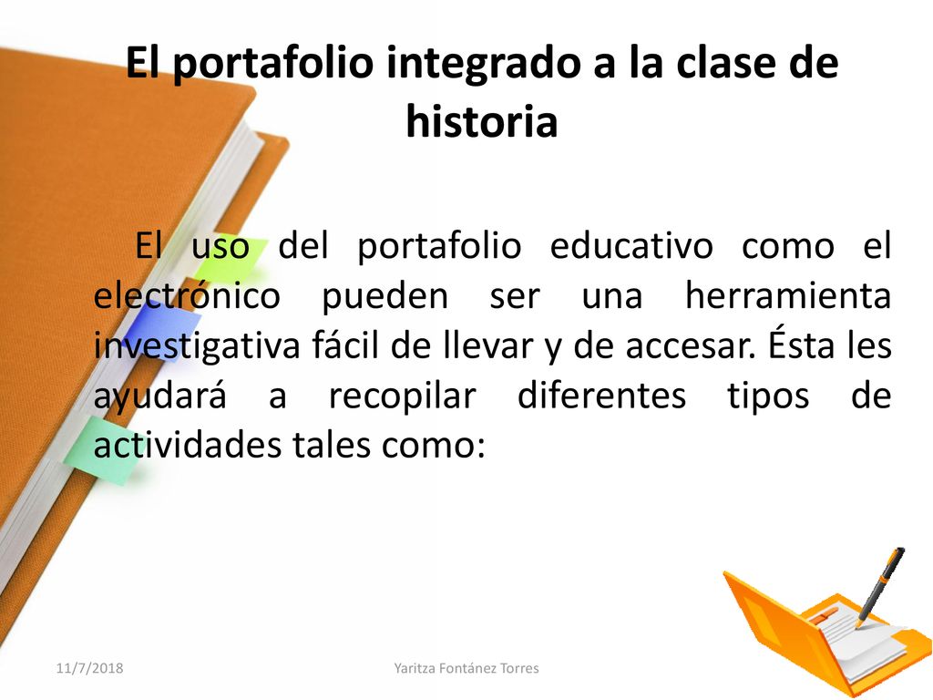 El portafolio integrado a la clase de historia