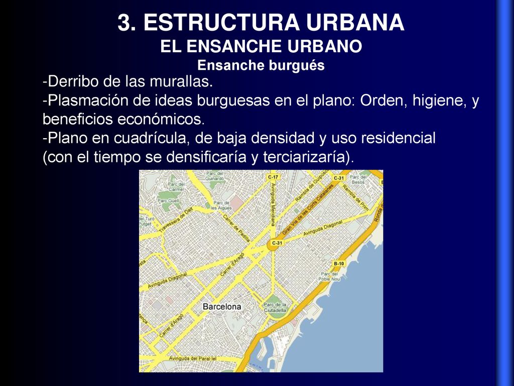 3. ESTRUCTURA URBANA EL ENSANCHE URBANO Derribo de las murallas.