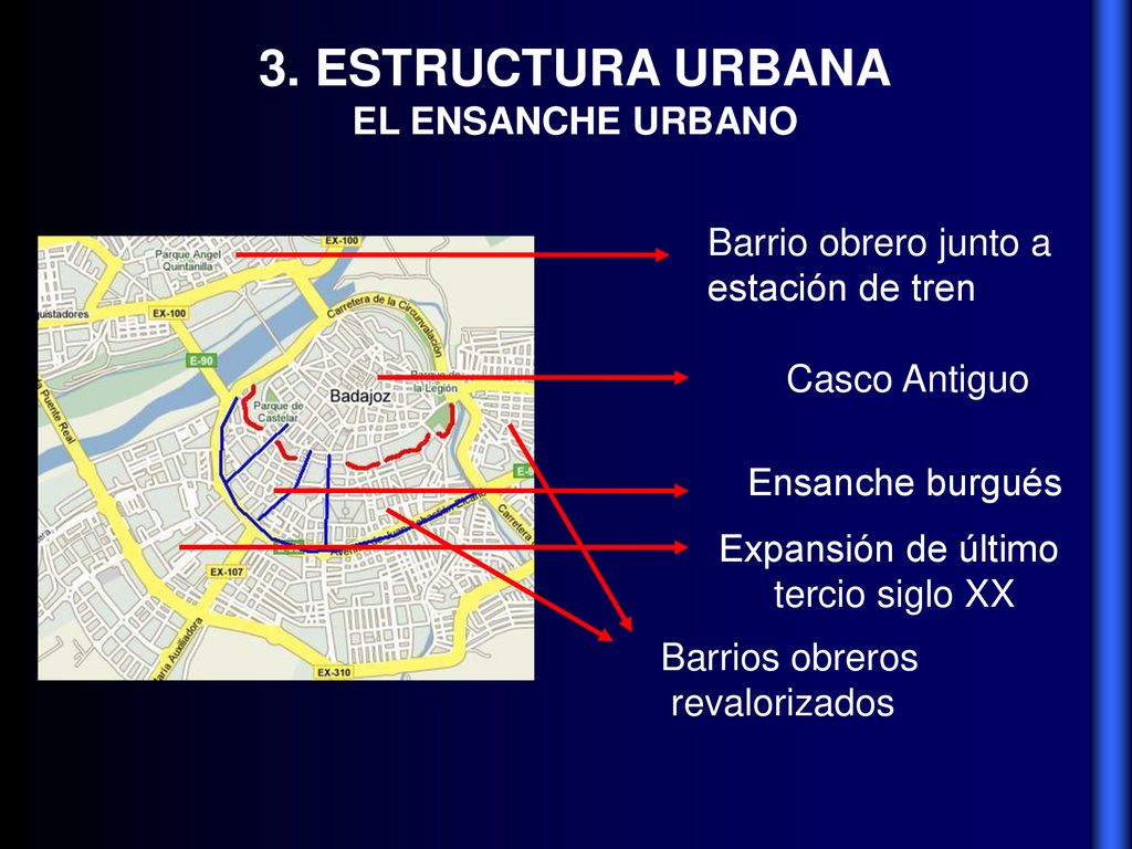 3. ESTRUCTURA URBANA EL ENSANCHE URBANO Barrio obrero junto a