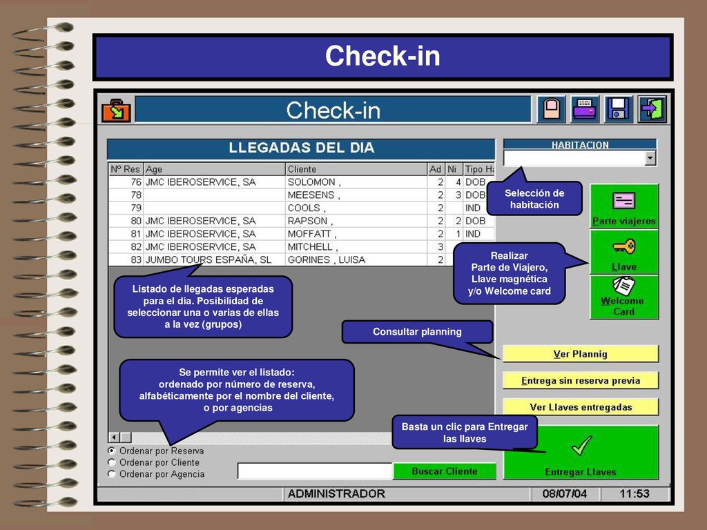 Check-in Corfú Turismática S.L Selección de habitación Realizar