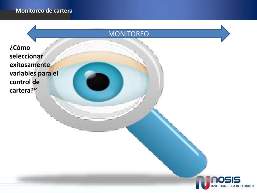 MONITOREO ¿Cómo seleccionar exitosamente variables para el control de cartera
