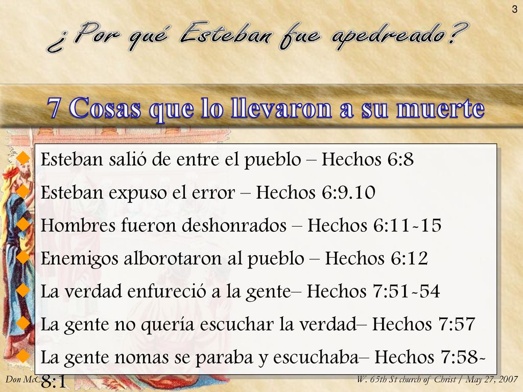 Hechos 63 81 Por Qué Esteban Fue Apedreado Don Mcclain