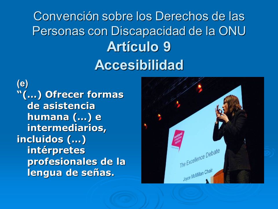 Convención sobre los Derechos de las Personas con Discapacidad de la ONU Artículo 9 Accesibilidad