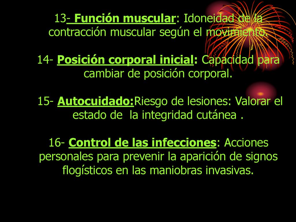 13- Función muscular: Idoneidad de la contracción muscular según el movimiento.