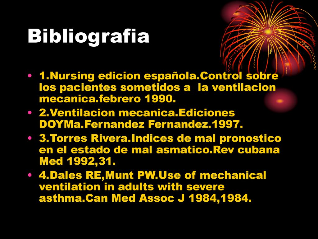 Bibliografia 1.Nursing edicion española.Control sobre los pacientes sometidos a la ventilacion mecanica.febrero