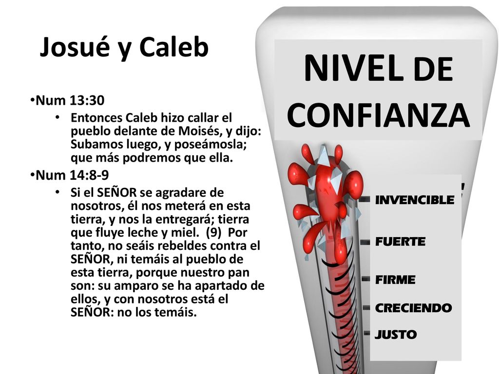 NIVEL DE CONFIANZA Josué y Caleb Num 13:30 Num 14:8-9