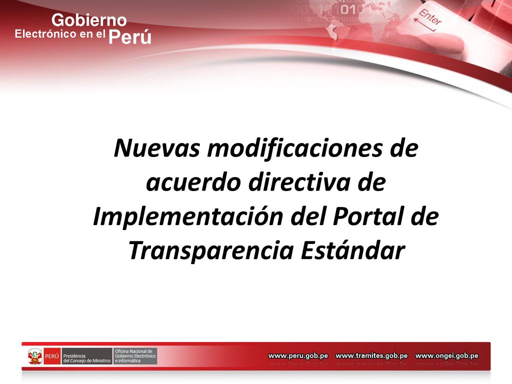 Nuevas modificaciones de acuerdo directiva de Implementación del Portal de Transparencia Estándar