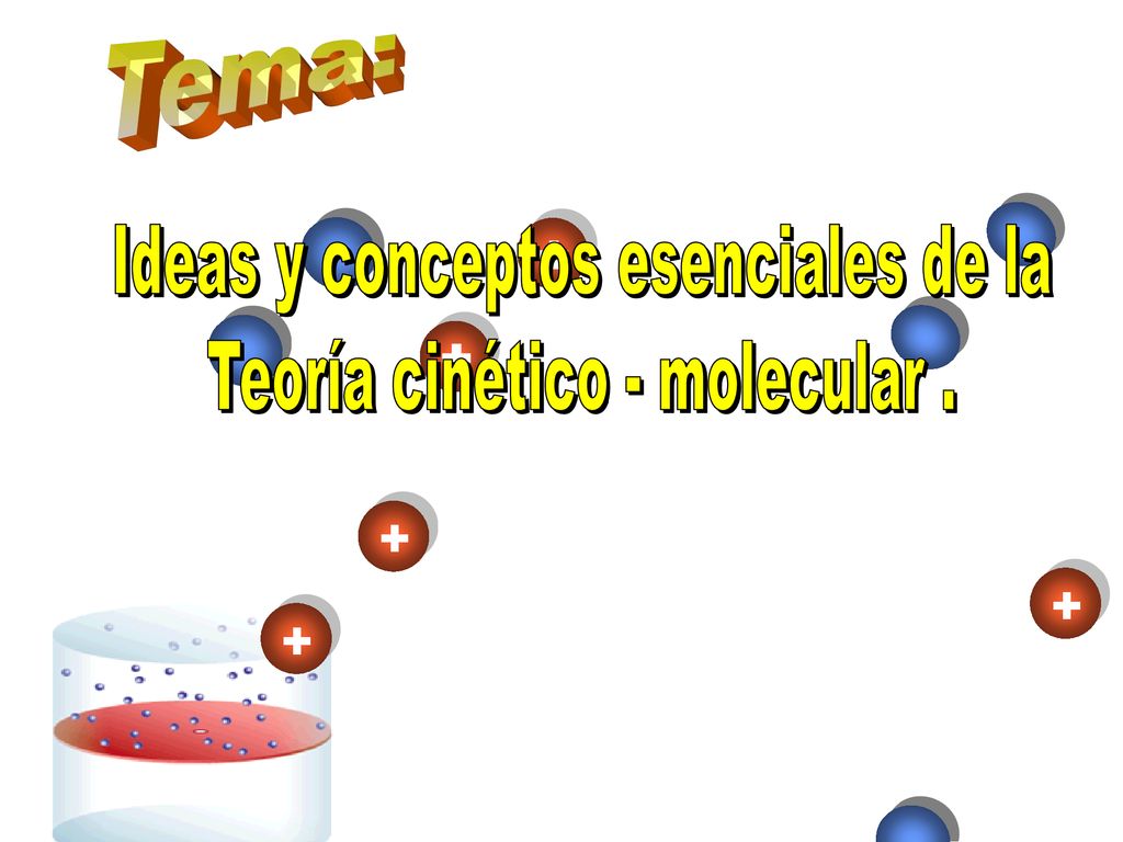 Ideas y conceptos esenciales de la Teoría cinético - molecular .