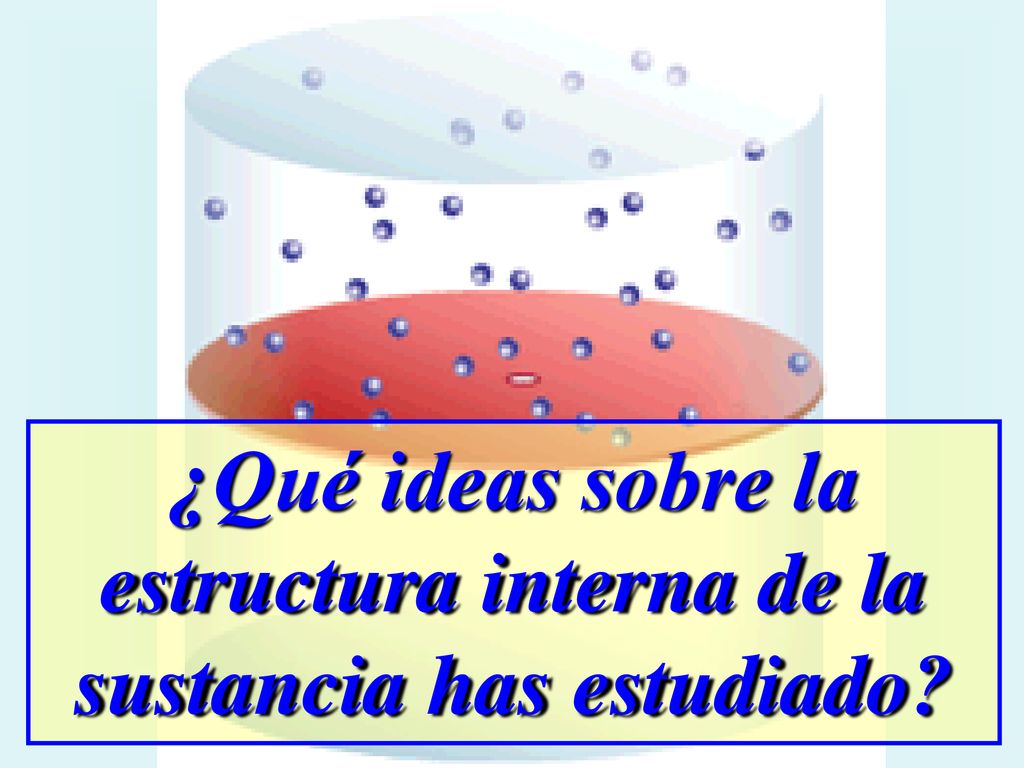 ¿Qué ideas sobre la estructura interna de la sustancia has estudiado