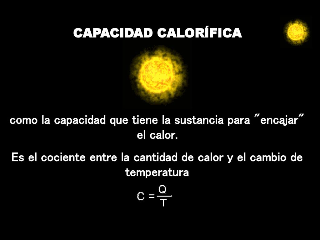 como la capacidad que tiene la sustancia para encajar el calor.
