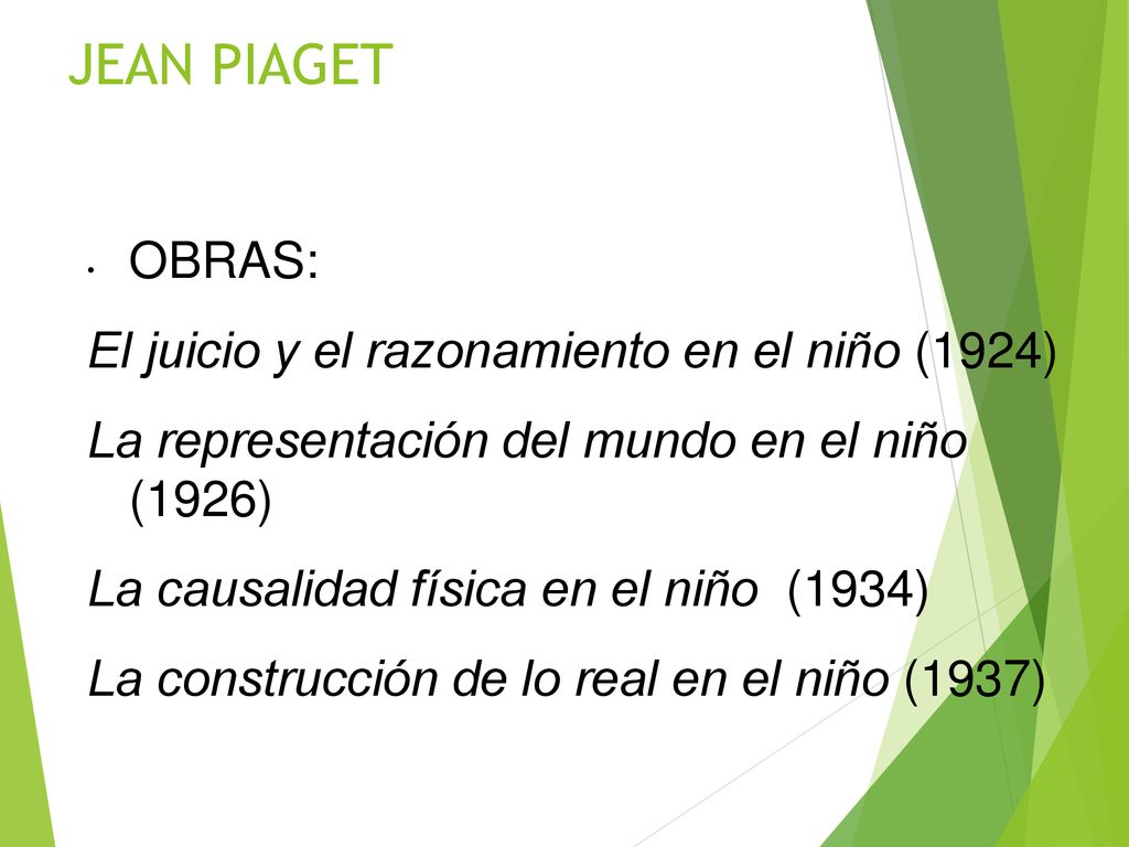 JEAN PIAGET OBRAS: El juicio y el razonamiento en el niño (1924)‏