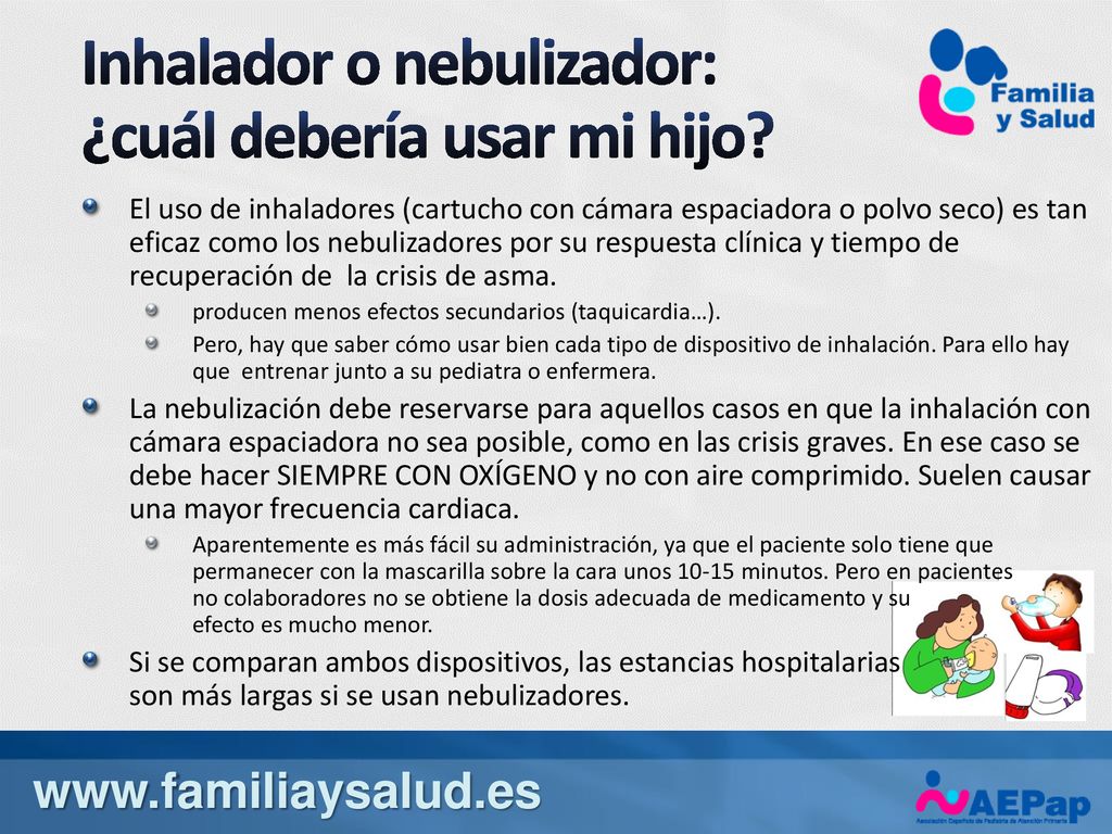 Inhalador o nebulizador: ¿cuál debería usar mi hijo