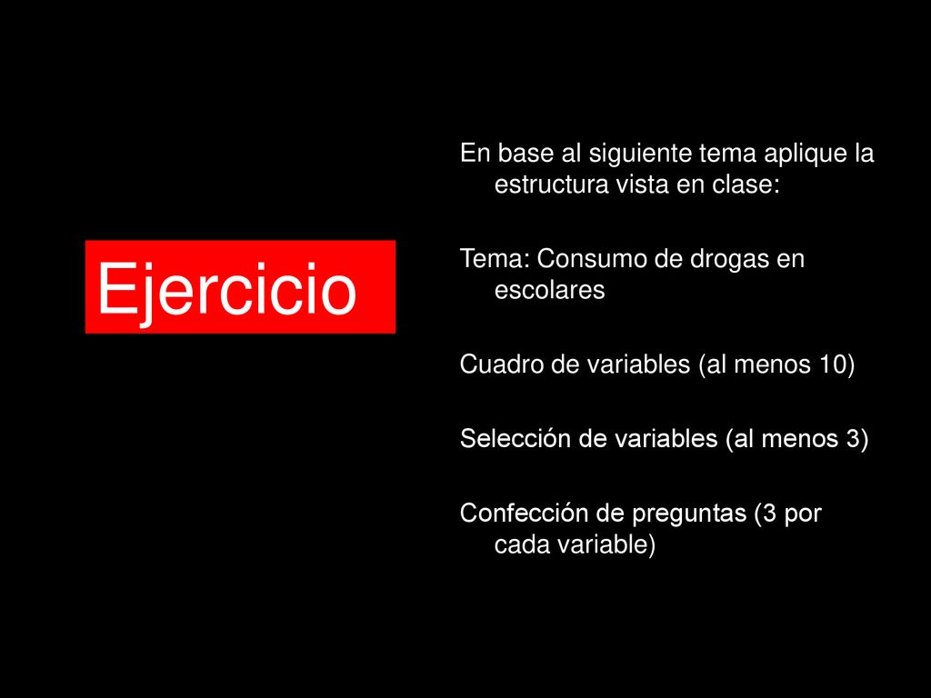 En base al siguiente tema aplique la estructura vista en clase: