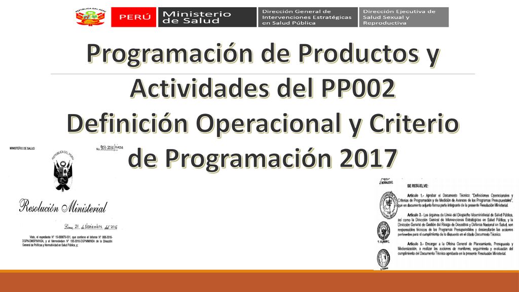Programación de Productos y Actividades del PP002