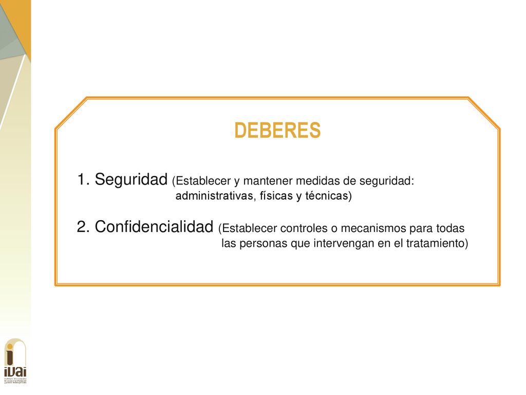 DEBERES 1. Seguridad (Establecer y mantener medidas de seguridad: administrativas, físicas y técnicas)