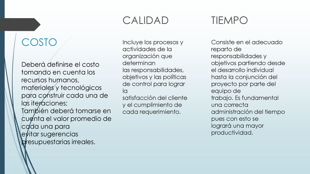 CALIDAD Incluye los procesos y actividades de la organización que determinan