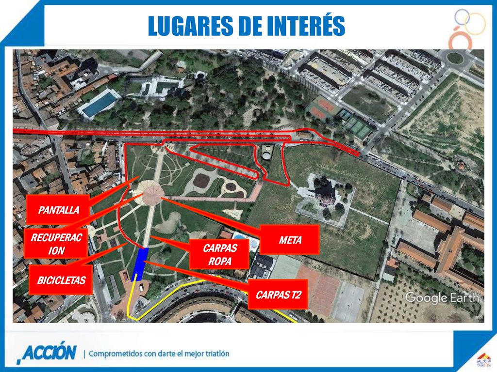 LUGARES DE INTERÉS PANTALLA RECUPERACION META CARPAS ROPA BICICLETAS