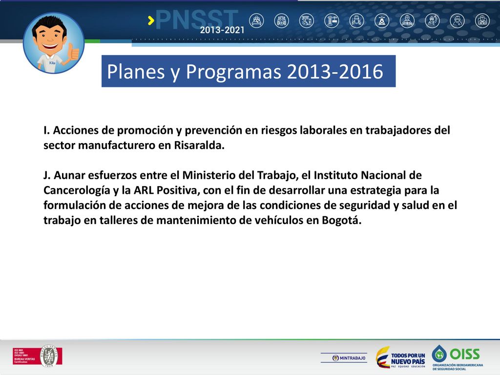 Planes y Programas I. Acciones de promoción y prevención en riesgos laborales en trabajadores del sector manufacturero en Risaralda.