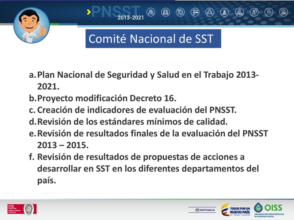 Comité Nacional de SST Plan Nacional de Seguridad y Salud en el Trabajo Proyecto modificación Decreto 16.