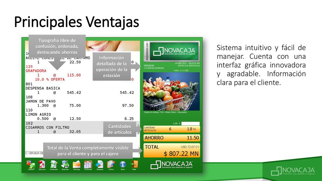 Principales Ventajas Tipografía libre de confusión, ordenada, destacando ahorros.