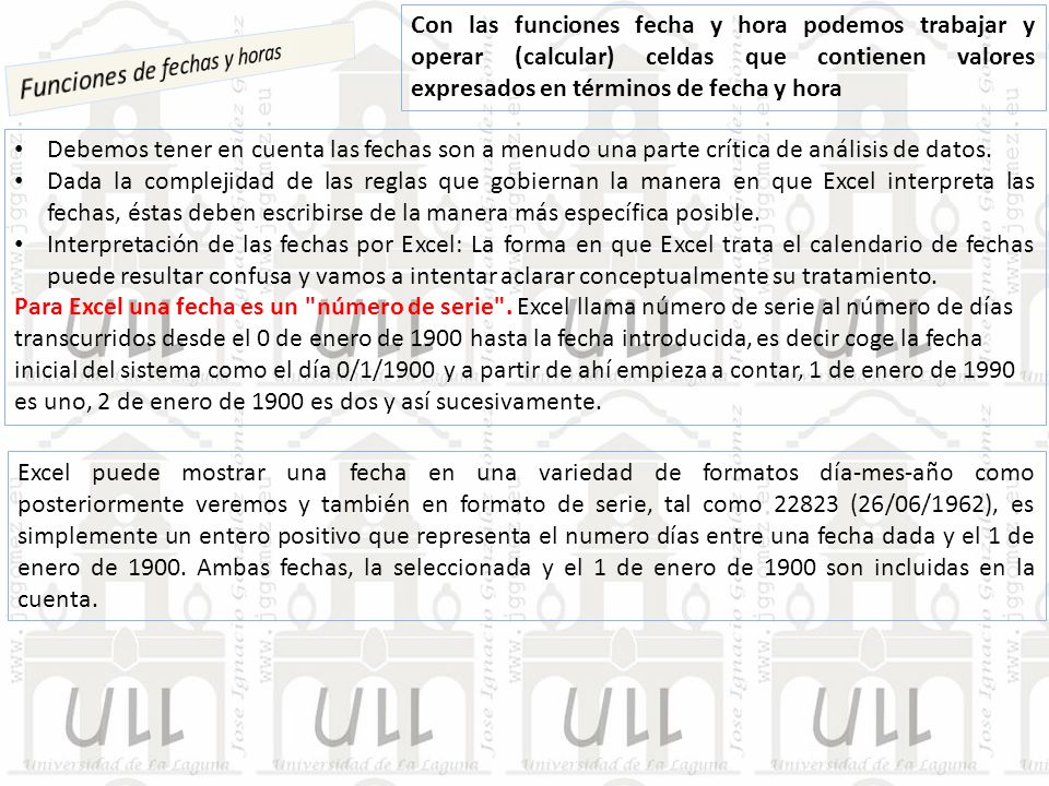 Con las funciones fecha y hora podemos trabajar y operar (calcular) celdas que contienen valores expresados en términos de fecha y hora