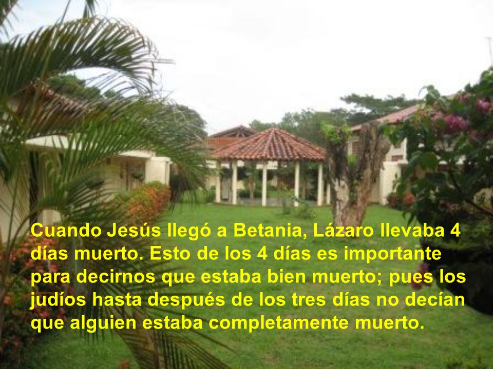 Cuando Jesús llegó a Betania, Lázaro llevaba 4 días muerto