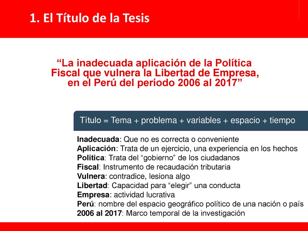 Título = Tema + problema + variables + espacio + tiempo