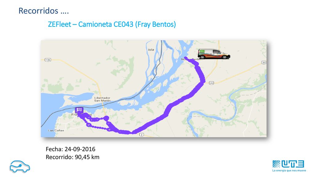 Recorridos …. ZEFleet – Camioneta CE043 (Fray Bentos)