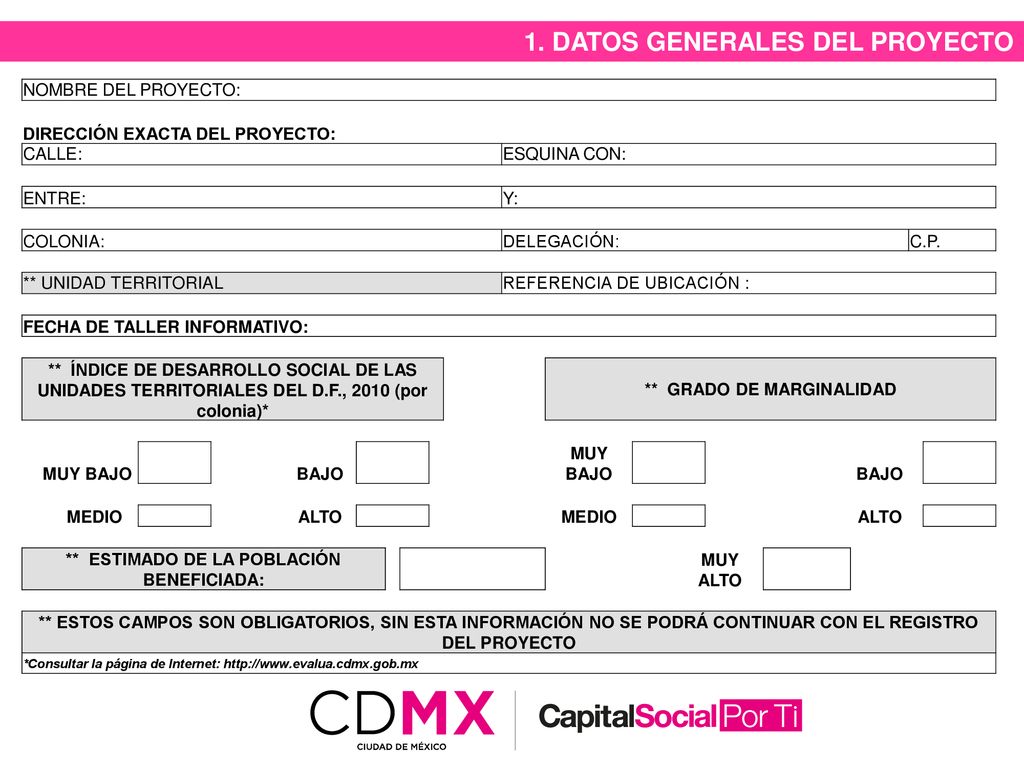 ** GRADO DE MARGINALIDAD ** ESTIMADO DE LA POBLACIÓN BENEFICIADA: