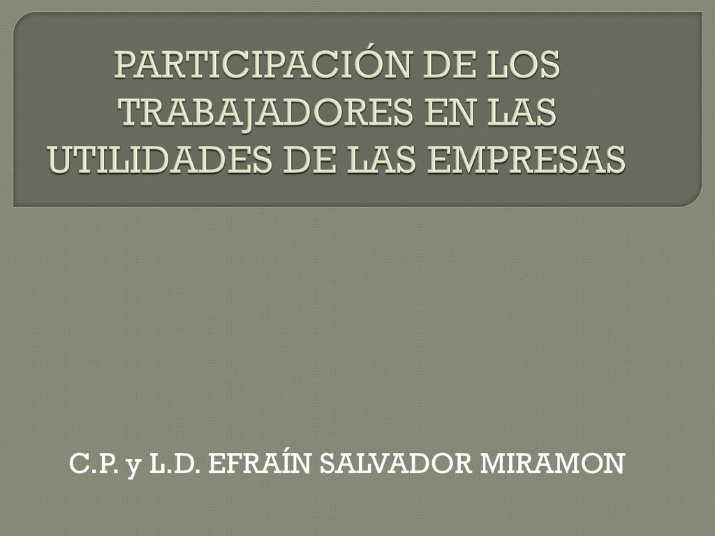 PARTICIPACIÓN DE LOS TRABAJADORES EN LAS UTILIDADES DE LAS EMPRESAS