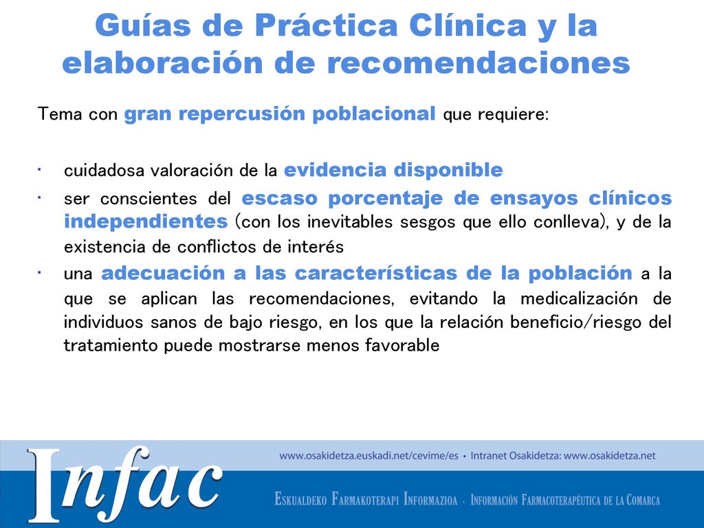 Guías de Práctica Clínica y la elaboración de recomendaciones
