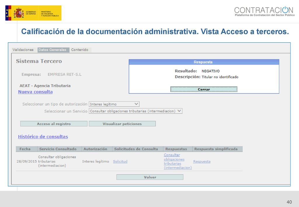 14/06/14 Calificación de la documentación administrativa. Vista Acceso a terceros