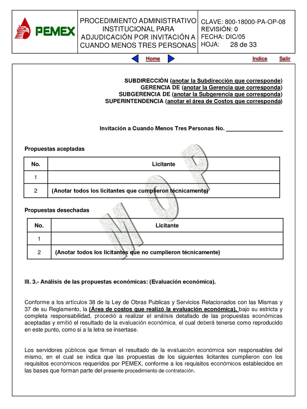 28 de 33 SUBDIRECCIÓN (anotar la Subdirección que corresponde)