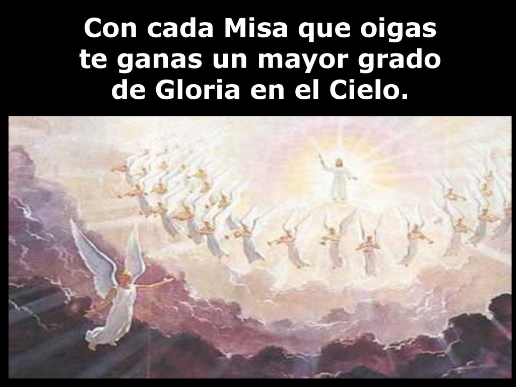 Con cada Misa que oigas te ganas un mayor grado de Gloria en el Cielo.