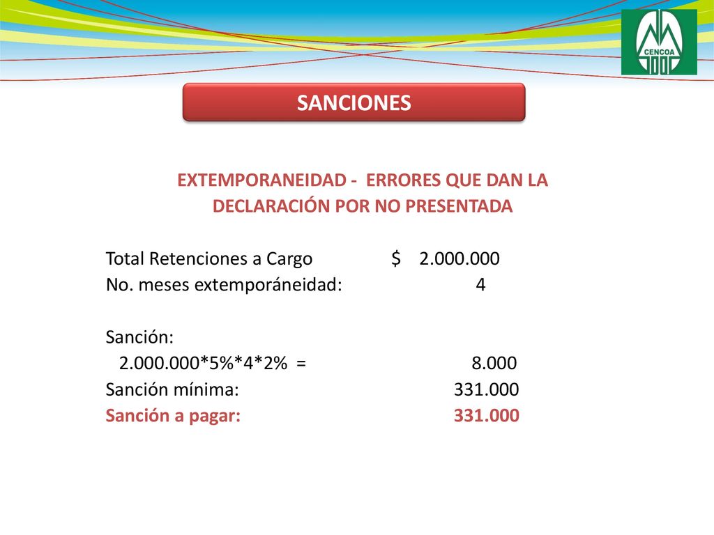 EXTEMPORANEIDAD - ERRORES QUE DAN LA DECLARACIÓN POR NO PRESENTADA